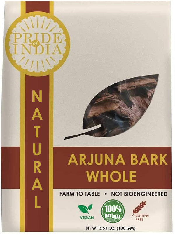 Natural Arjuna Bark Whole, Half Pound (3.53oz - 100gm) Pack