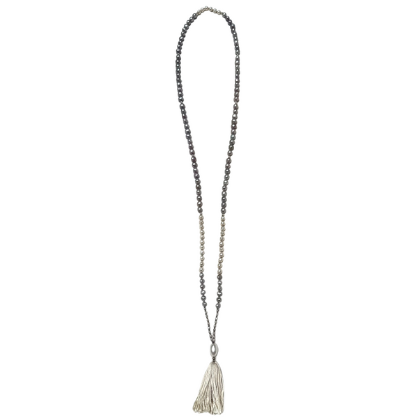 Sankalpa Mala | Grey Pearl Mala for Intention & Truth